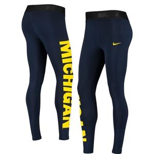 Women's Nike Navy Michigan Wolverines Loud And Proud Tri-Blend Tight Leggings